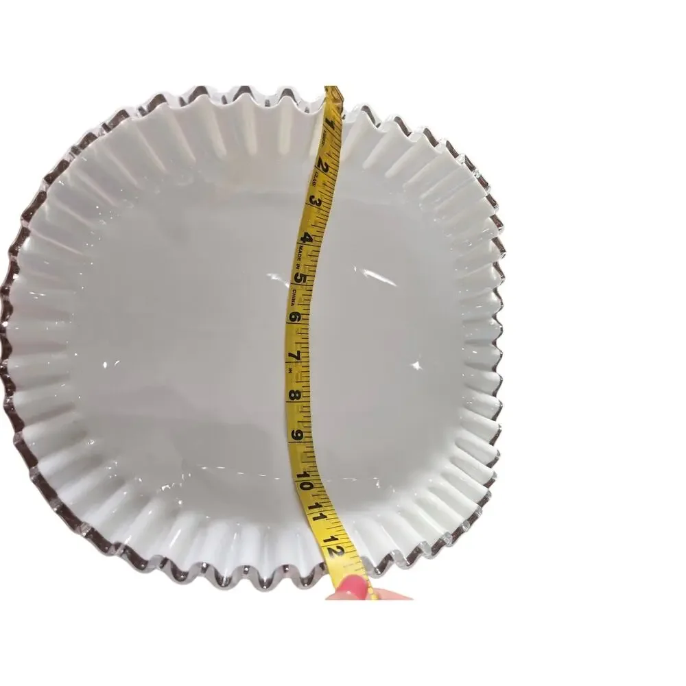 Vintage White Milk Glass Footed Banana Boat read description